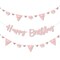 Big Dot of Happiness Pink Rose Gold Birthday - Happy Birthday Party Letter Banner Decoration - 36 Banner Cutouts and Happy Birthday Banner Letters